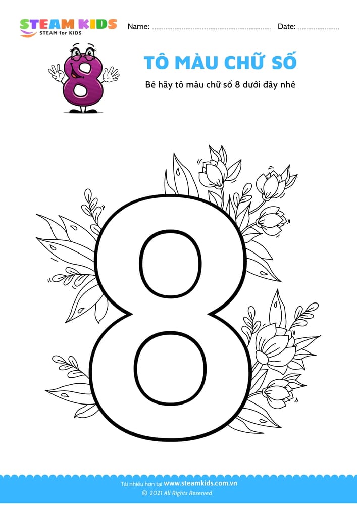 Bài tập Tô màu - Tô màu số 8