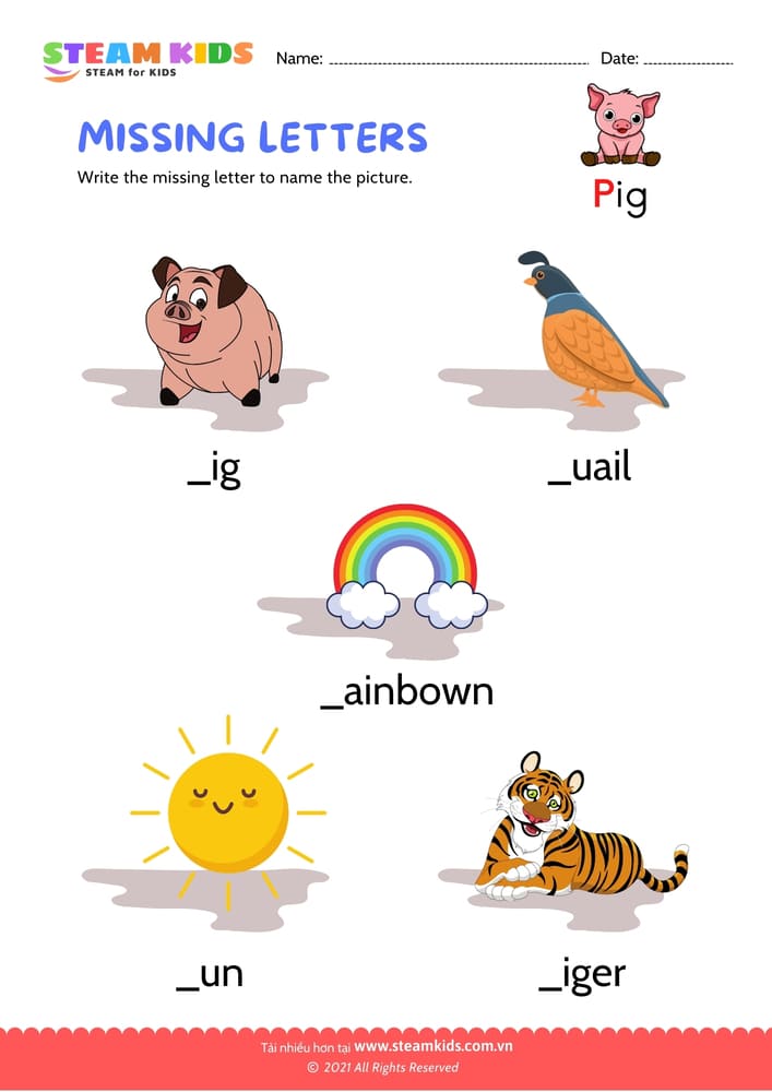 Bài tập tiếng anh - Missing letters - B4