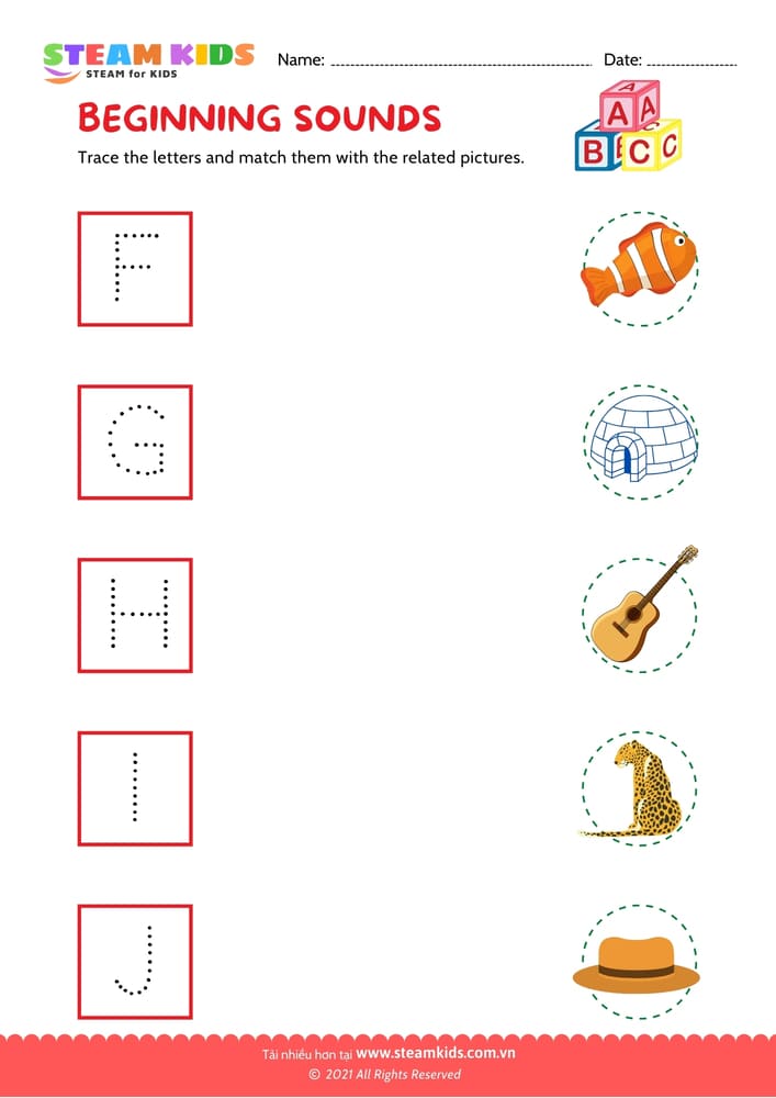 Bài tập tiếng anh - Beginning Sounds - B2