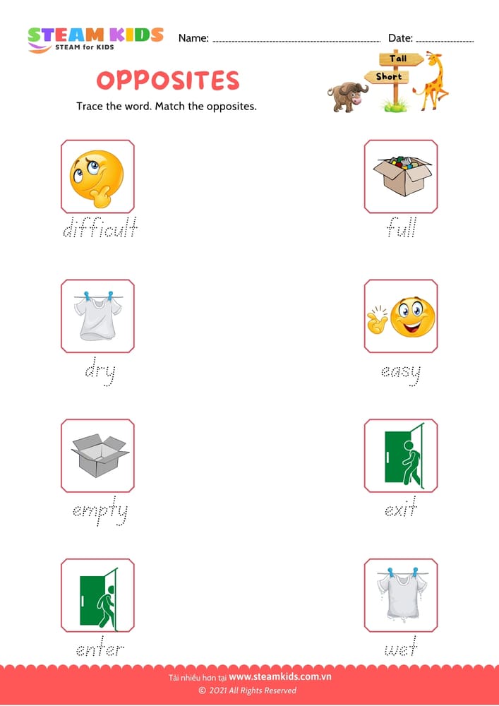Bài tập tiếng anh - Opposite Words - B3