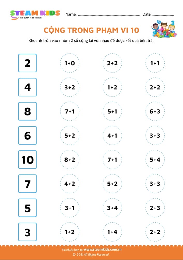 Bài tập toán tư duy - Cộng trong phạm vi 10 (1)