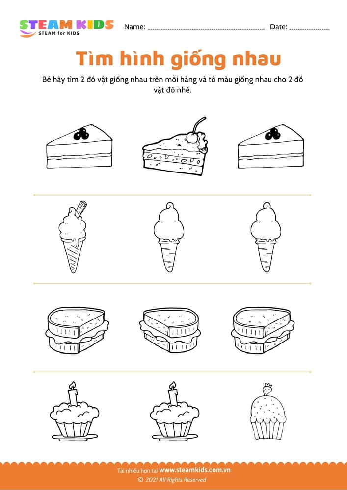 Bài tập khoa học - Tìm hình giống nhau - B7