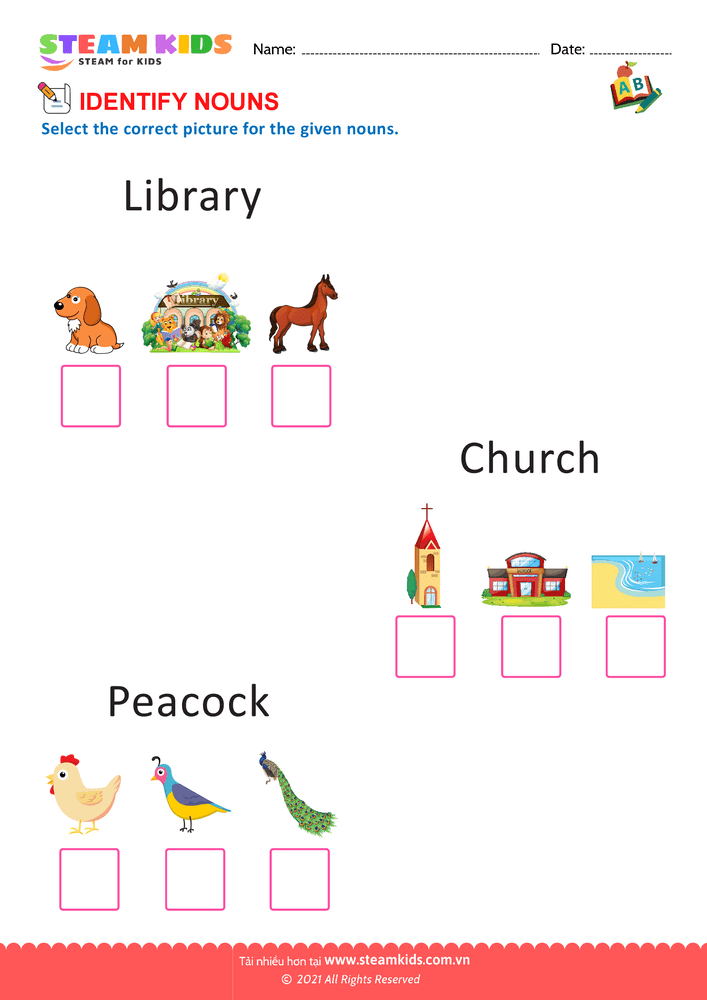 Bài tập tiếng anh - Identify Nouns - B12