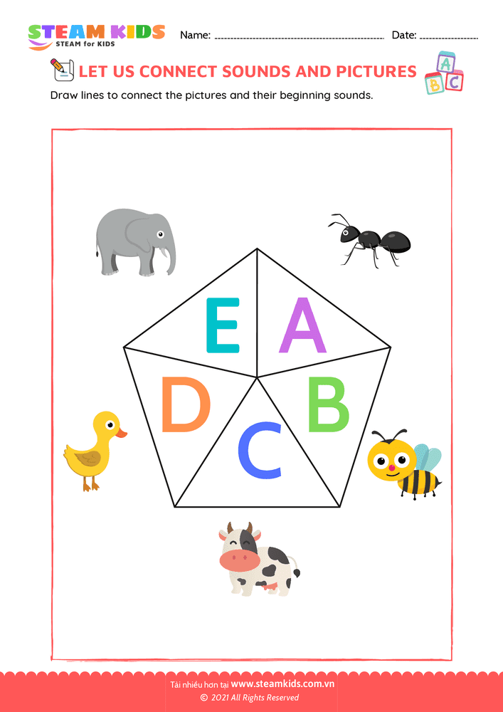 Bài tập tiếng anh - Phonic Match A to E