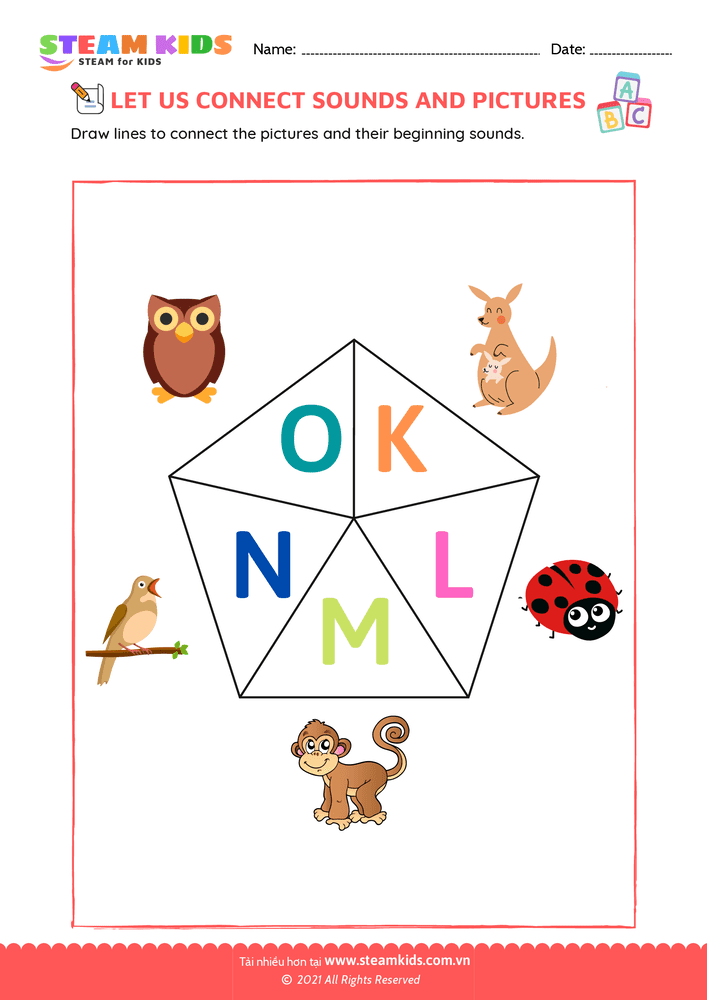 Bài tập tiếng anh - Phonic Match K to O