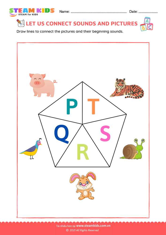 Bài tập tiếng anh - Phonic Match P to T