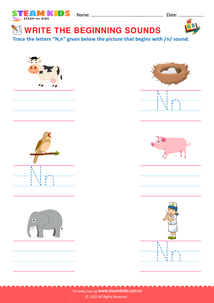 Bài tập tiếng anh - Beginning Sounds - B27