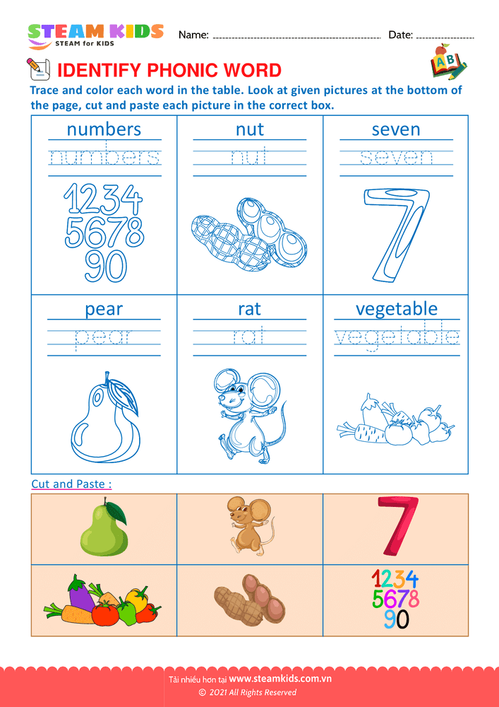 Bài tập tiếng anh - Identify phonic word - B9