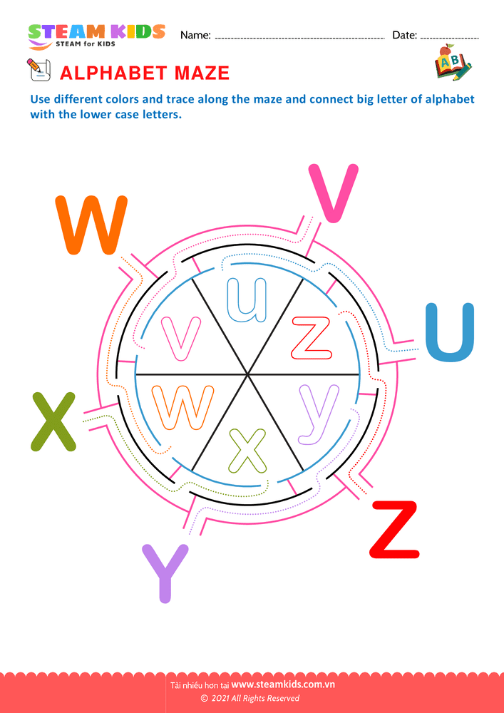 Bài tập tiếng anh - Alphabet Maze - B6