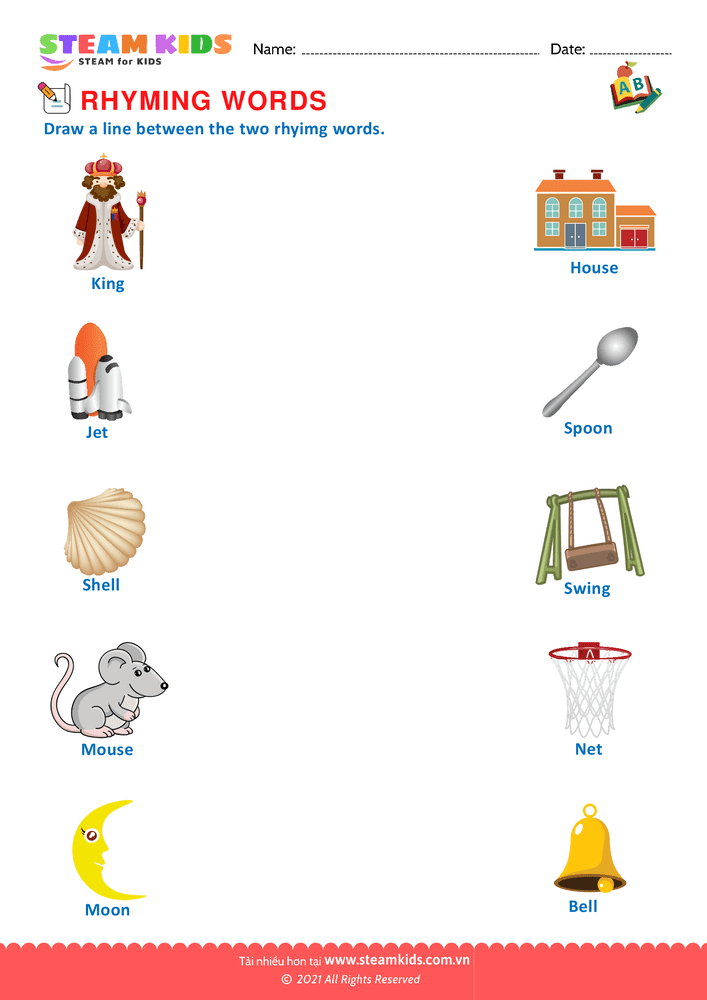 Bài tập tiếng anh - Rhyming Words - B8