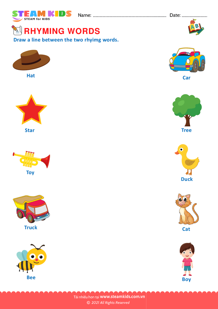 Bài tập tiếng anh - Rhyming Words - B9