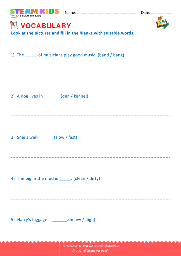 Bài tập tiếng anh - Choose correct word - B10