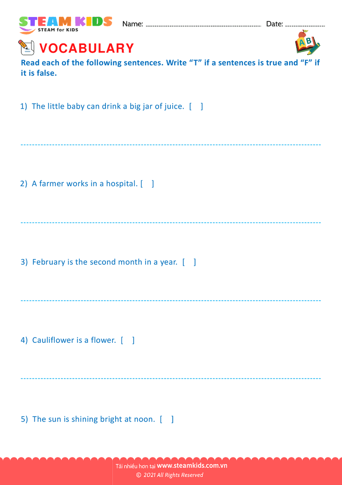 Bài tập tiếng anh - True or False - B2