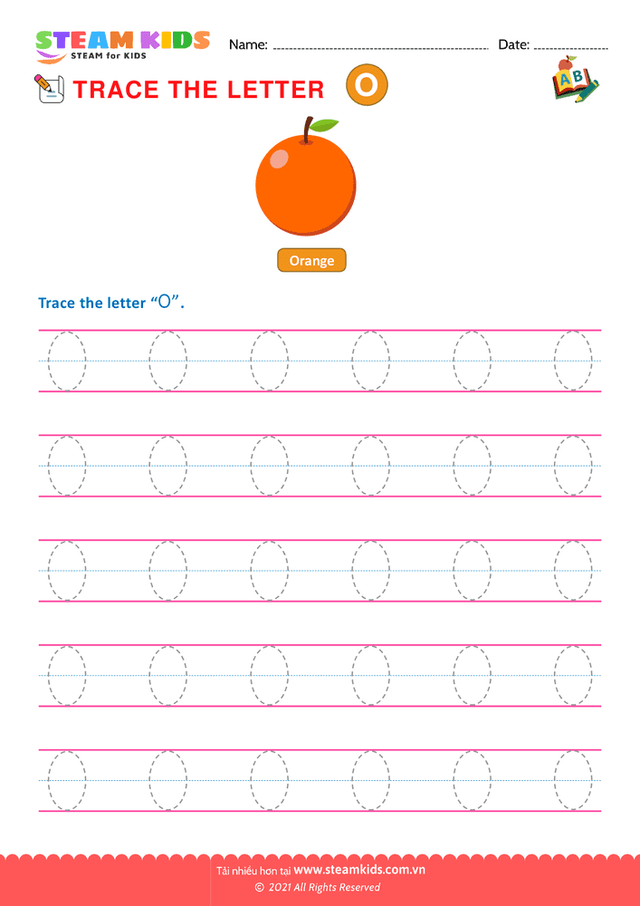 Bài tập tiếng anh - Write Uppercase Letters ''O''