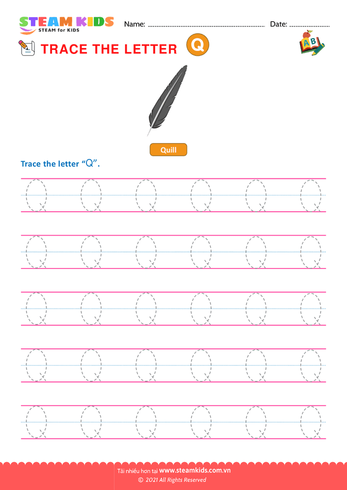Bài tập tiếng anh - Write Uppercase Letters ''Q''