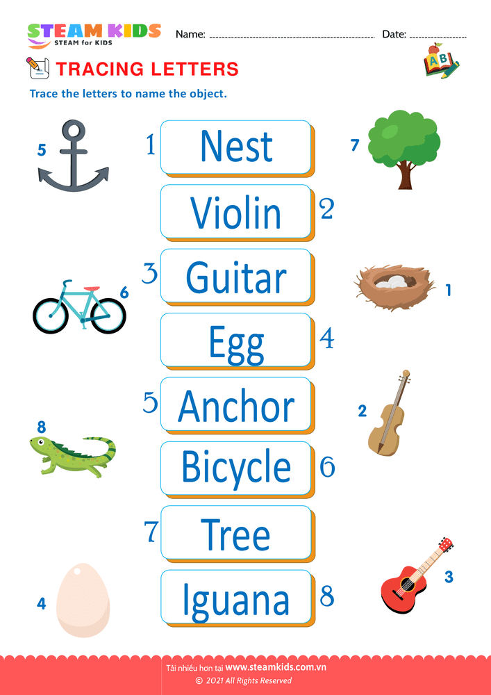 Bài tập tiếng anh - Trace Letters - B14