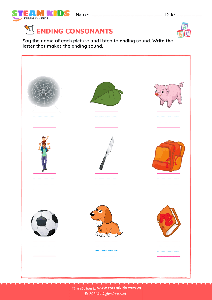 Bài tập tiếng anh - Ending consonants - B1
