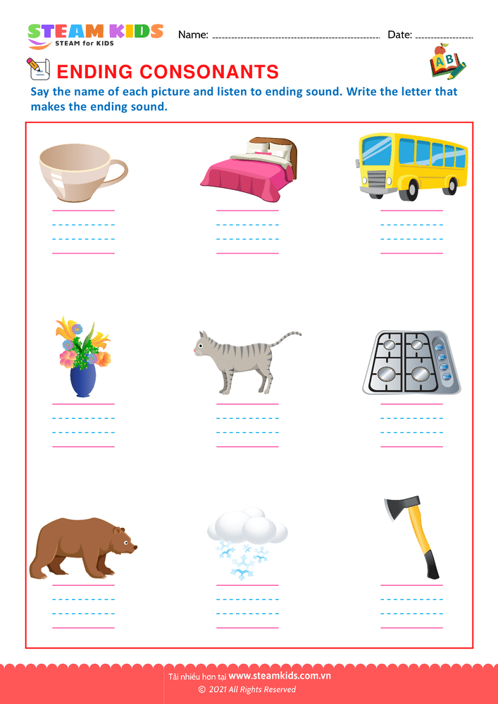 Bài tập tiếng anh - Ending consonants - B4