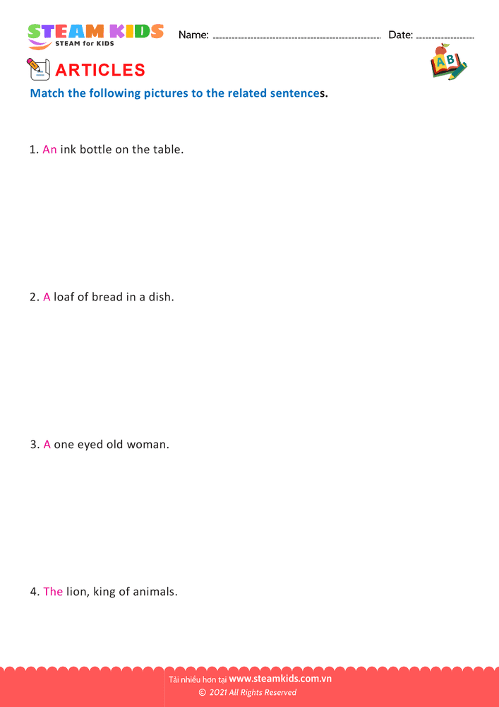 Bài tập tiếng anh - Articles