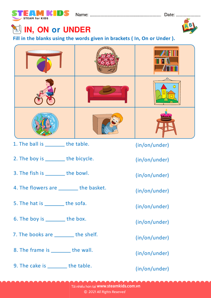 Bài tập tiếng anh - Prepositions - B3