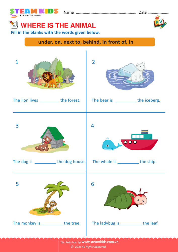 Bài tập tiếng anh - Prepositions - B4