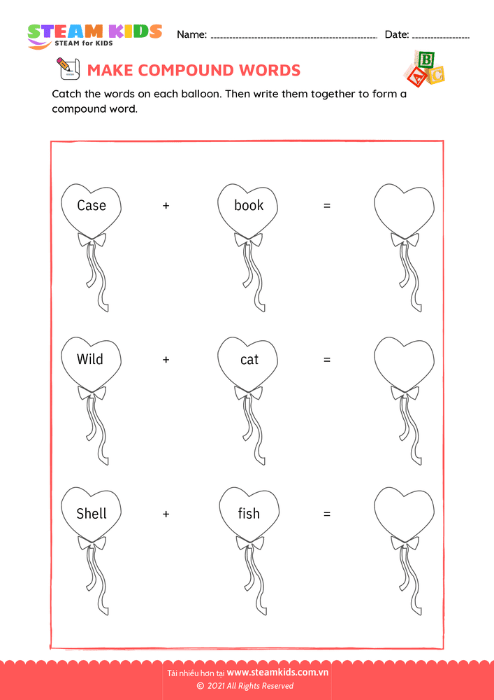 Bài tập tiếng anh - Make compound words - B7