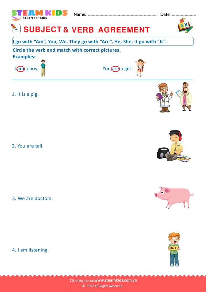 Bài tập tiếng anh - Agreement of Subjects & Verb - B20