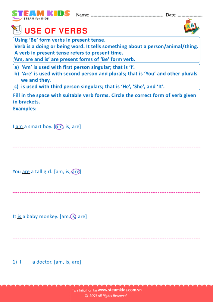 Bài tập tiếng anh - Use of verbs - B1
