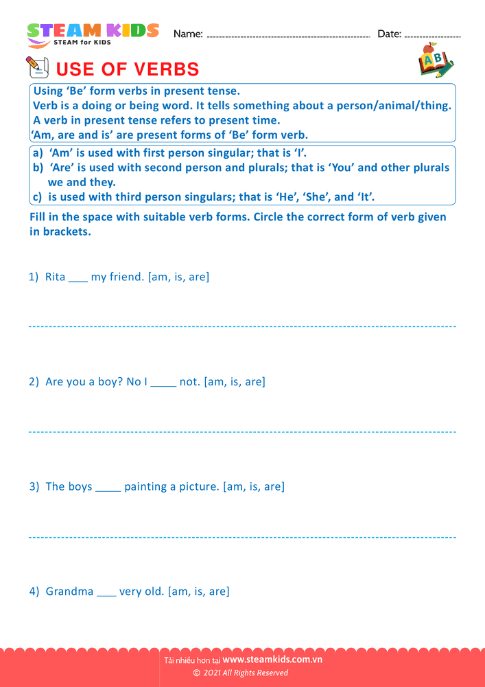 Bài tập tiếng anh - Use of verbs - B3