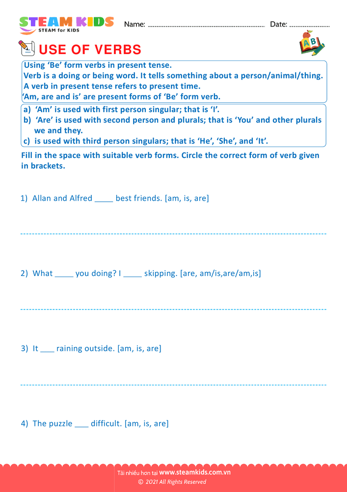 Bài tập tiếng anh - Use of verbs - B5