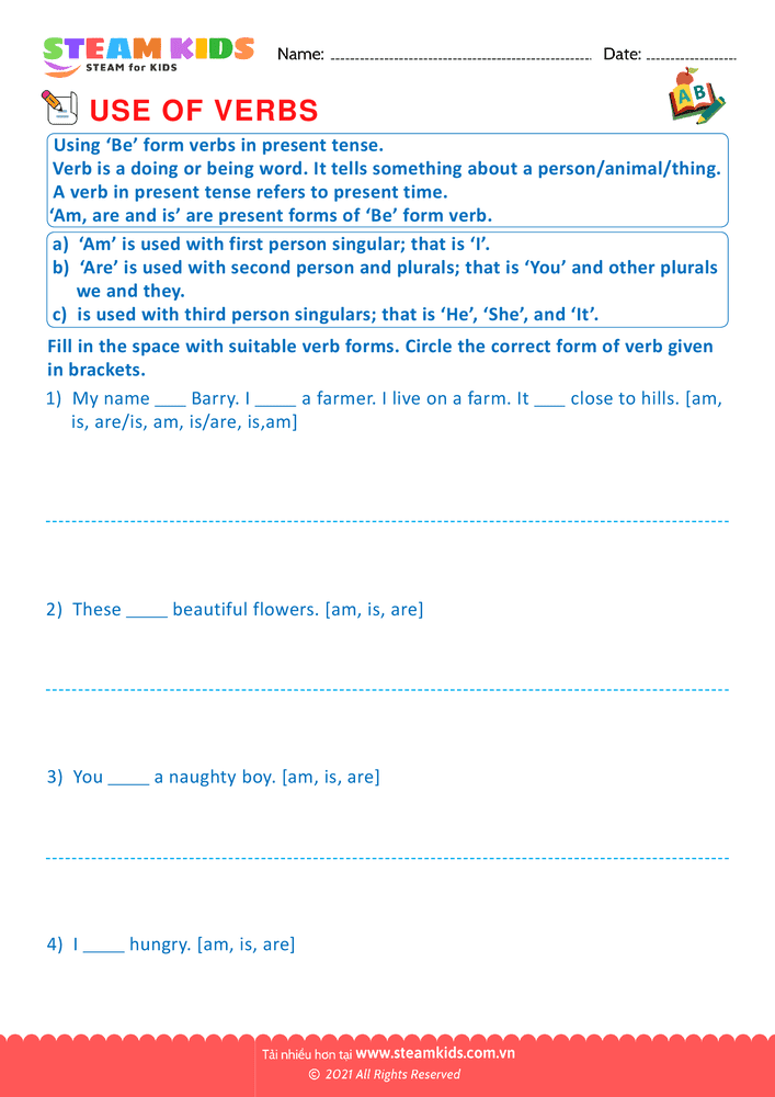 Bài tập tiếng anh - Use of verbs - B6