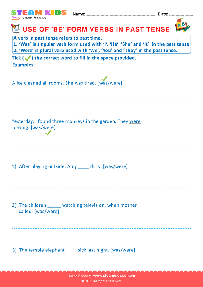Bài tập tiếng anh - Use of verbs - B7