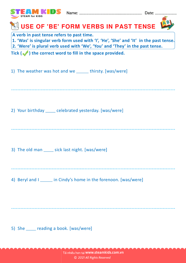 Bài tập tiếng anh - Use of verbs - B9
