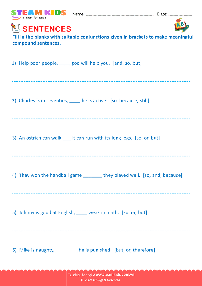 Bài tập tiếng anh - Simple and compound sentence - B7