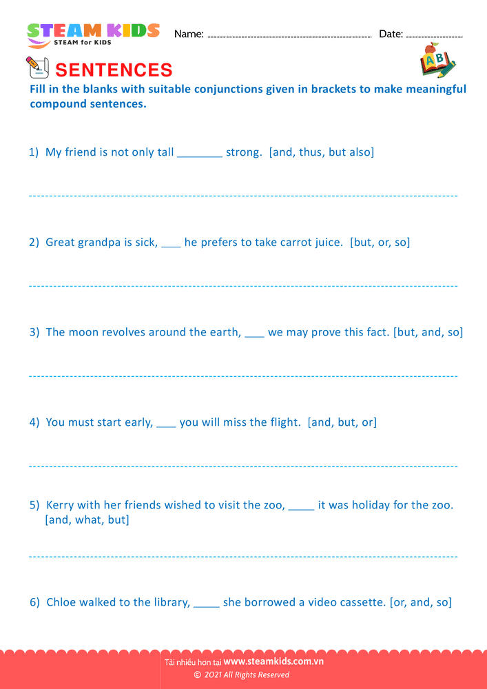 Bài tập tiếng anh - Simple and compound sentence - B8