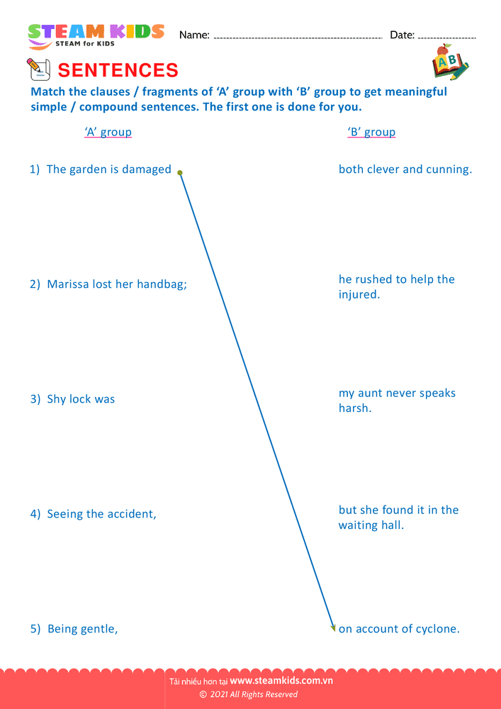 Bài tập tiếng anh - Simple and compound sentence - B9