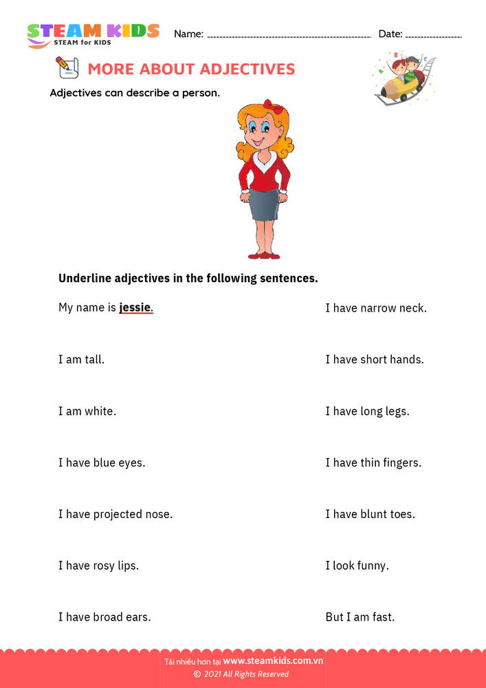Bài tập tiếng anh - Common adjectives - B1