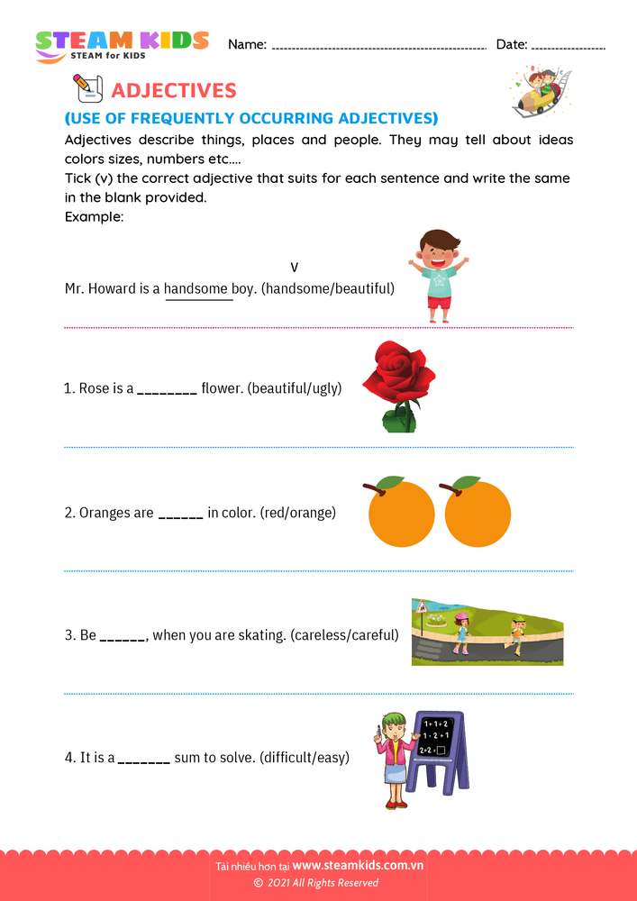 Bài tập tiếng anh - Common adjectives - B2