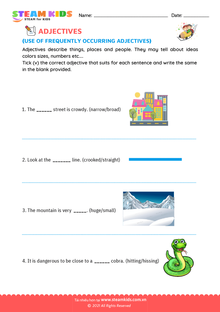 Bài tập tiếng anh - Common adjectives - B4