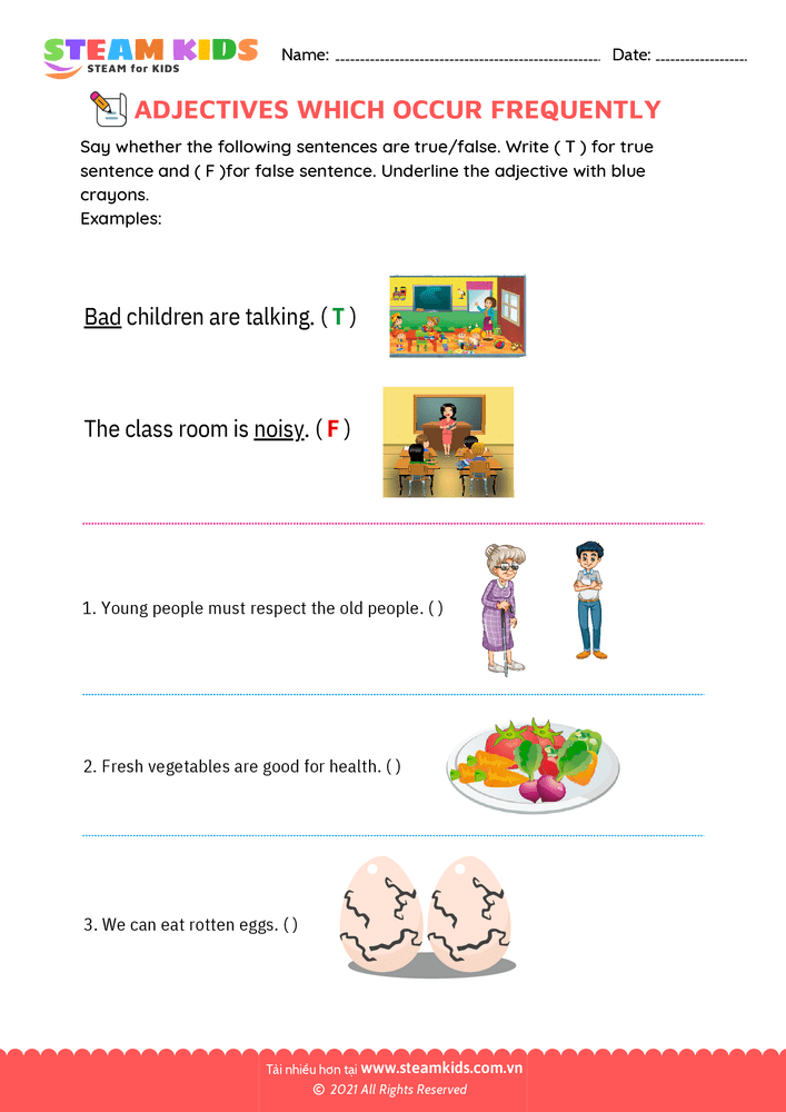 Bài tập tiếng anh - Common adjectives - B5