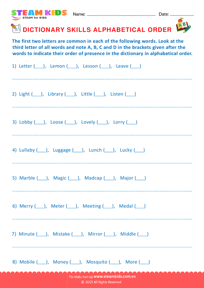 Bài tập tiếng anh - Dictionary Skills - B16