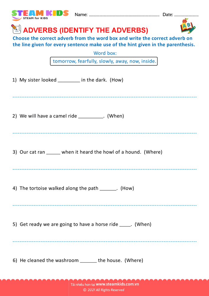 Bài tập tiếng anh - Circle the adverbs - B9
