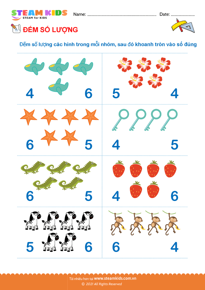 Bài tập Toán tư duy - Đếm số lượng - B5