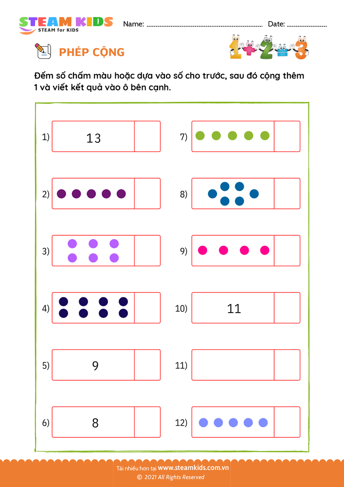 Bài tập Toán tư duy - Cộng thêm một - B19