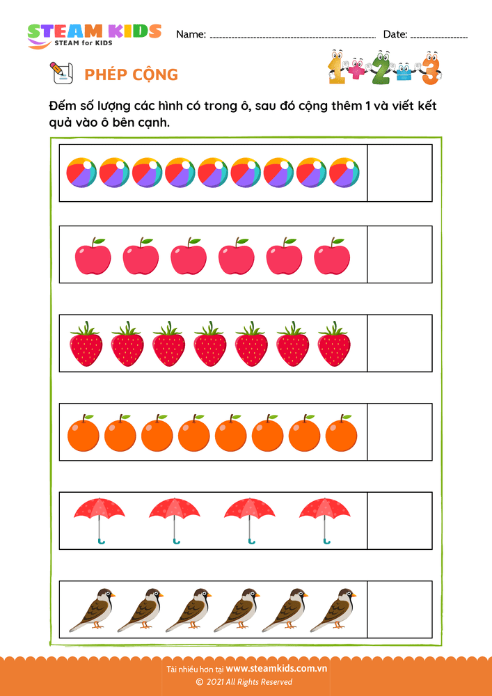Bài tập Toán tư duy - Cộng thêm một - B23