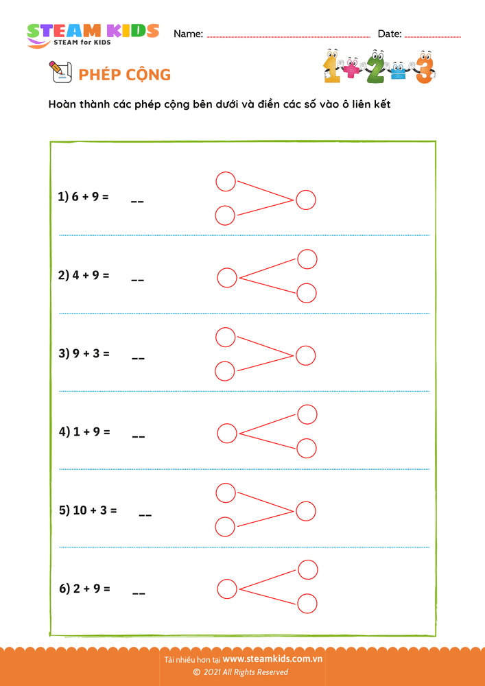 Bài tập Toán tư duy - Cộng và tách số - B34