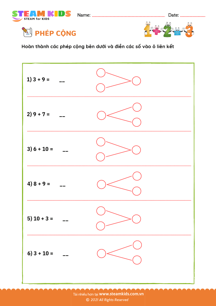 Bài tập Toán tư duy - Cộng và tách số - B46