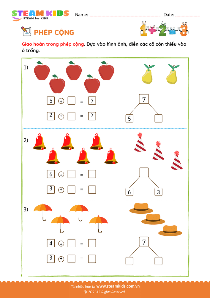 Bài tập Toán tư duy - Phép cộng giao hoán - B10