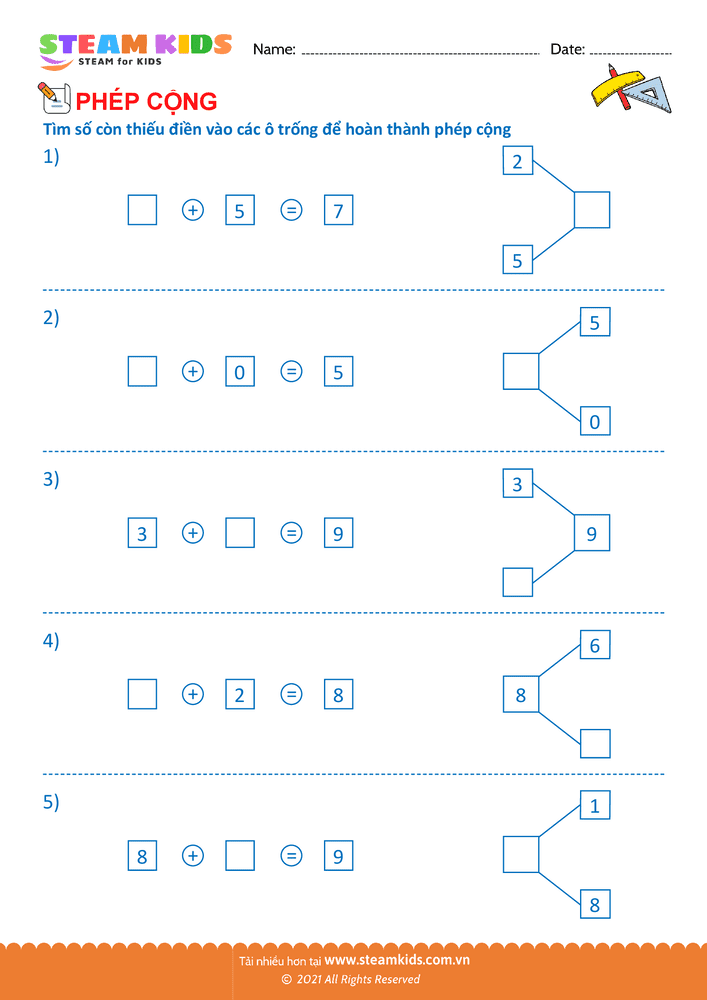 Bài tập Toán tư duy - Tìm số còn thiếu - B43