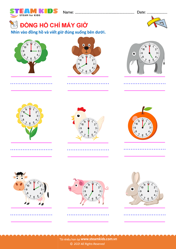 Bài tập Toán tư duy - Chọn giờ đúng - B1